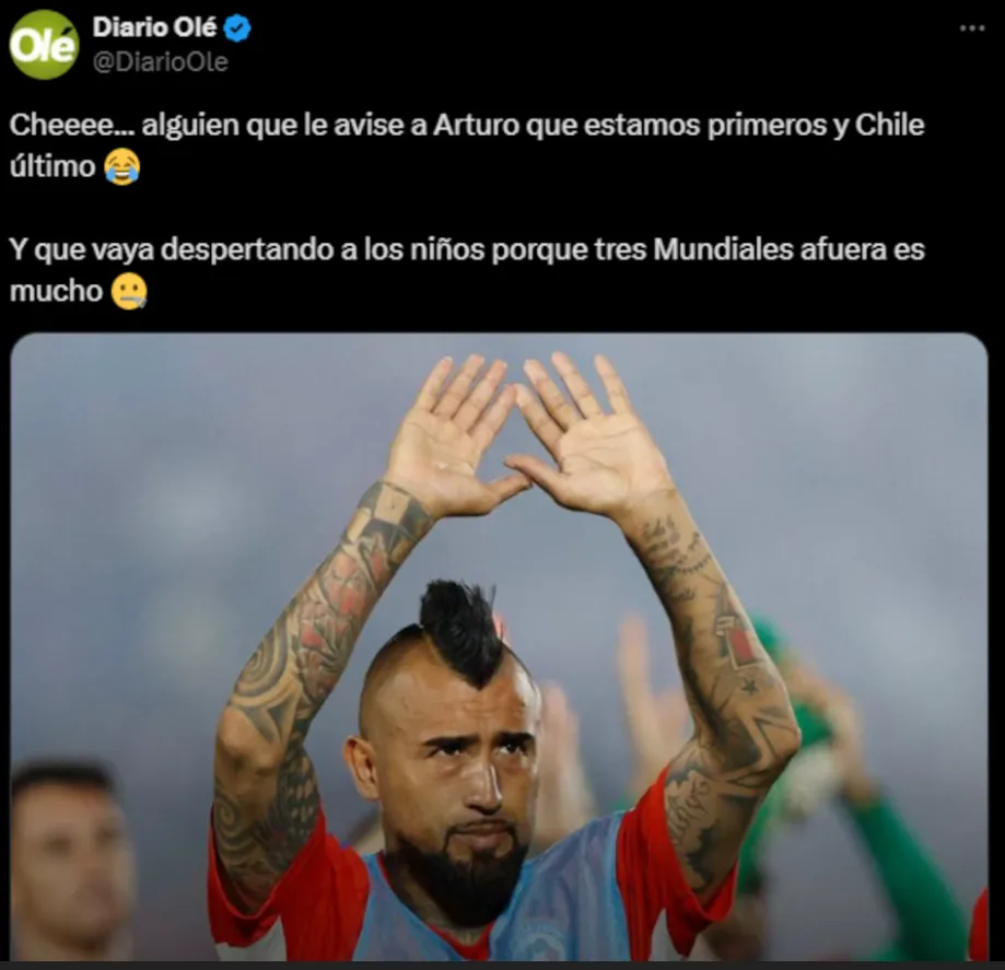 El polémico posteo de Diario Olé en contra de Arturo Vidal | FOTO: X (Ex Twitter)