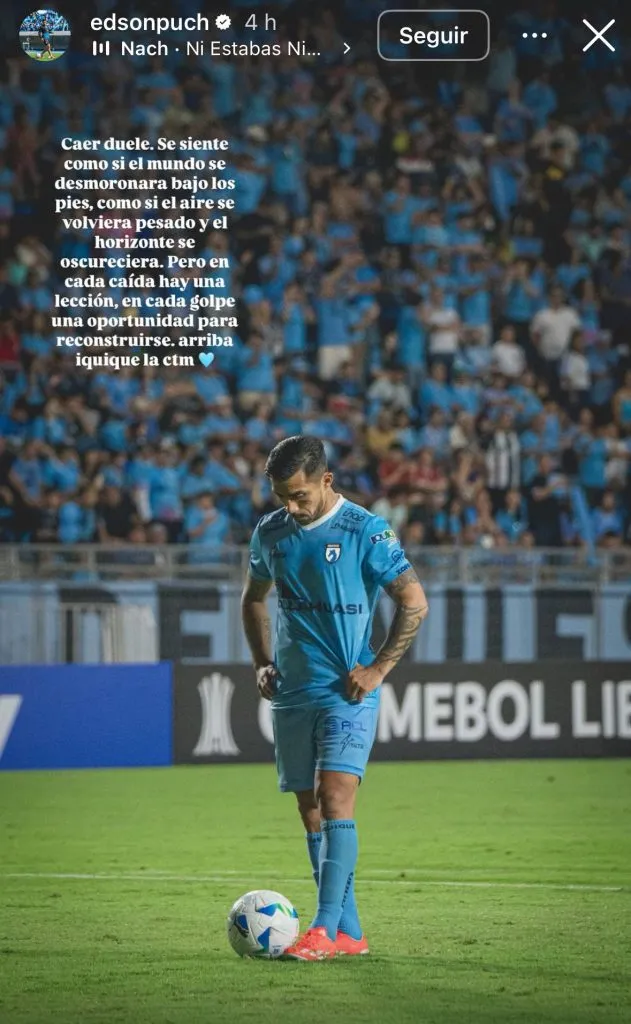 Captura de la historia de Instagram de Edson Puch.