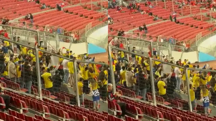Hinchas de Ecuador se burlan de la Roja. (Foto: BOLAVIP)