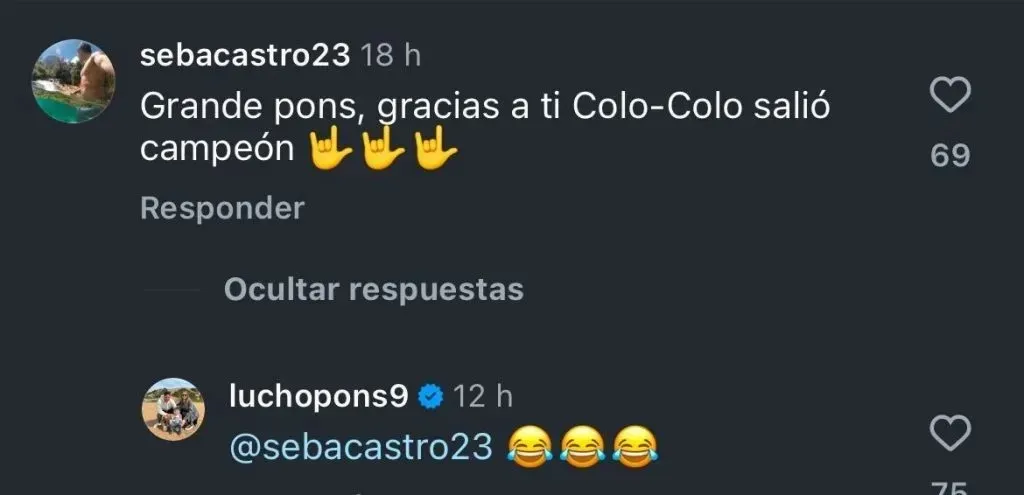 El comentario de Pons que molestó a los hinchas de la U. (Foto: Captura, Instagram)
