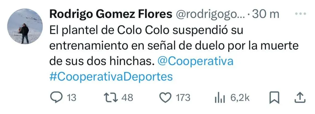 Captura de la publicación de Rodrigo Gómez en X.