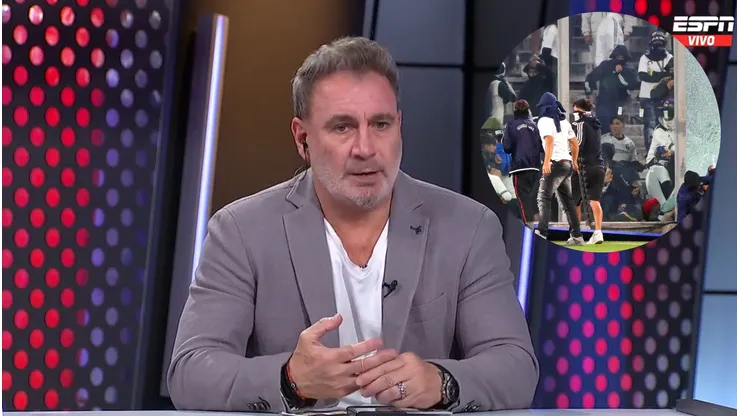 Barticciotto estuvo en la transmisión del duelo entre Colo Colo y Fortaleza (Captura).