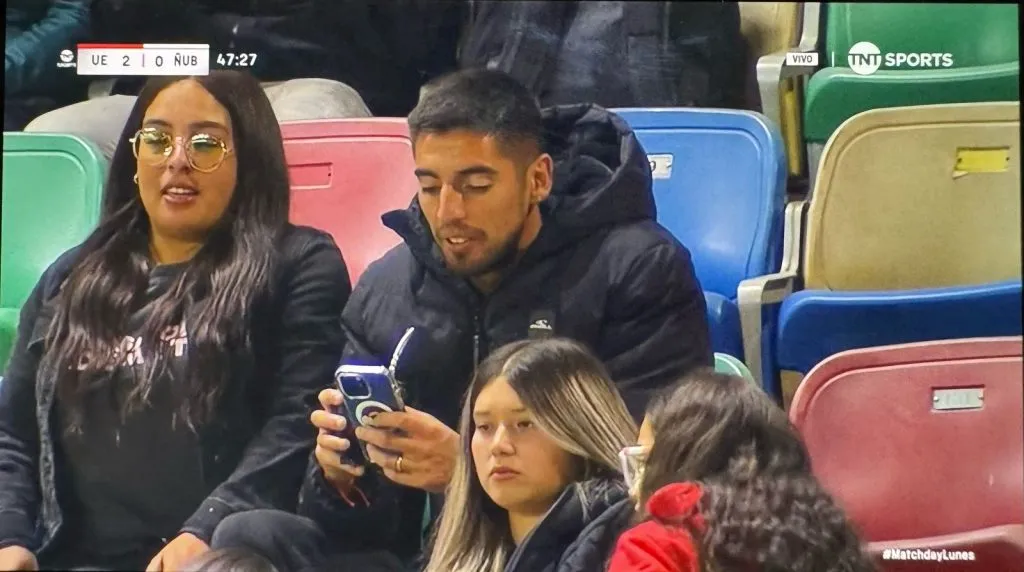 Gabriel Castellón dijo presente en el triunfo de Unión Española frente a Ñublense (Captura TNT Sports).