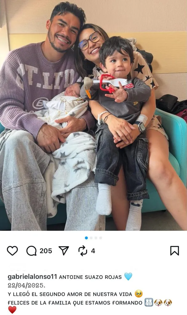 Captura de la publicación de Gabriel Suazo en Instagram.