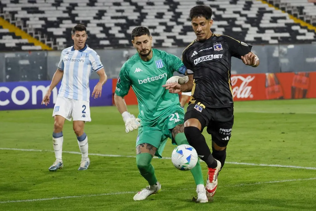 Salomón Rodríguez y Gabriel Arias fueron los protagonistas de la gran polémica en el Colo Colo vs Racing. (Foto: Andrés Pina/Photosport)