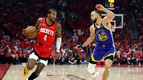 Jalen Green y Stpehen Curry se encuentran en la primera ronda de playoff en la Conferencia Oeste. (Foto. Getty)