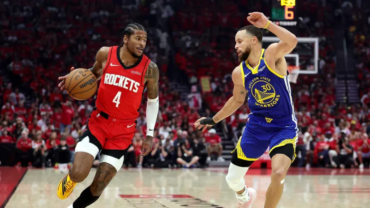 Jalen Green y Stpehen Curry se encuentran en la primera ronda de playoff en la Conferencia Oeste. (Foto. Getty)