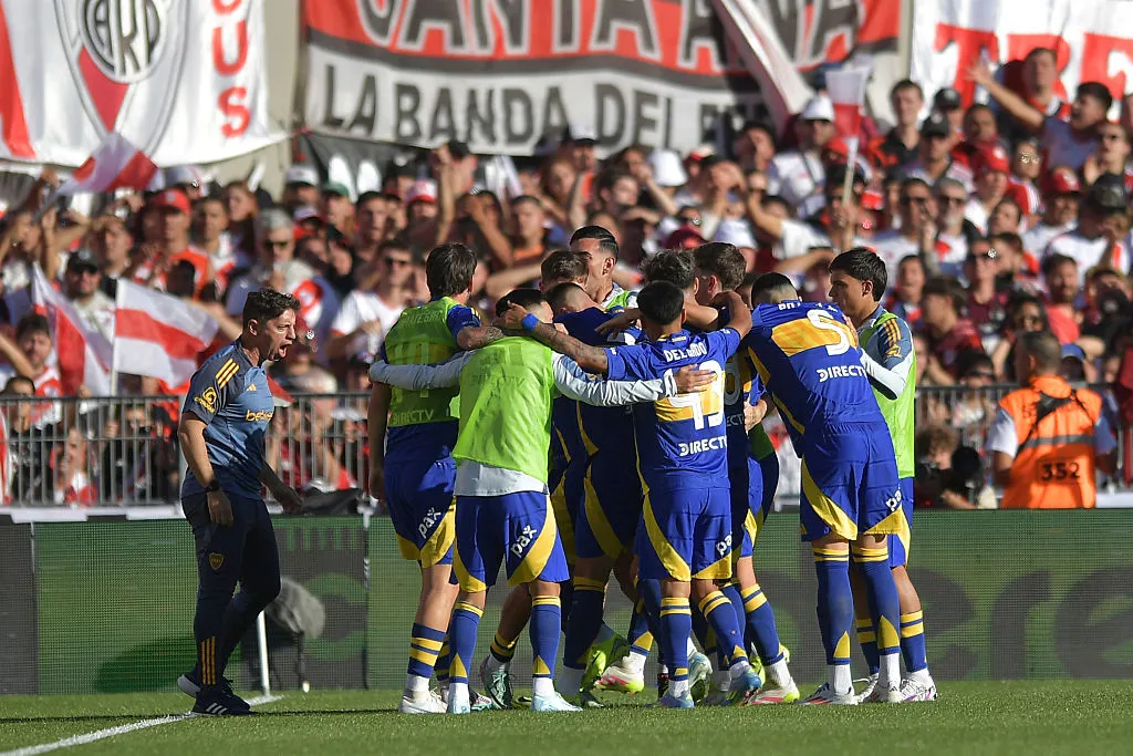 Boca Juniors marcó el empate transitorio de la mano de Miguel Merentiel (Getty Images)