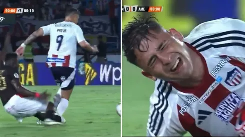 Guillermo Paiva recibió una dura falta en el fútbol colombiano