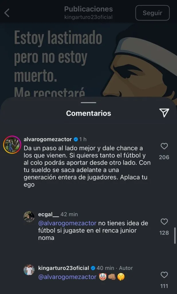 La respuesta de Arturo Vidal contra Álvaro Gómez, el periodista que interpretó a Facundo Grandinetti.