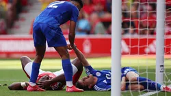 Awoniyi sufrió una lesión abdominal ante Leicester (Getty Images).