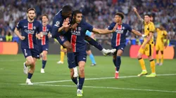 Achraf Hakimi abrió la cuenta para el PSG ante Inter de Milán.