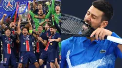 Novak Djokovic sufrió durante su partido de Roland Garros con el triunfo del PSG en la final de Champions.