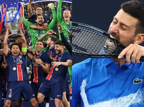 Djokovic sufrió en pleno partido de Roland Garros con la goleada del PSG a Inter