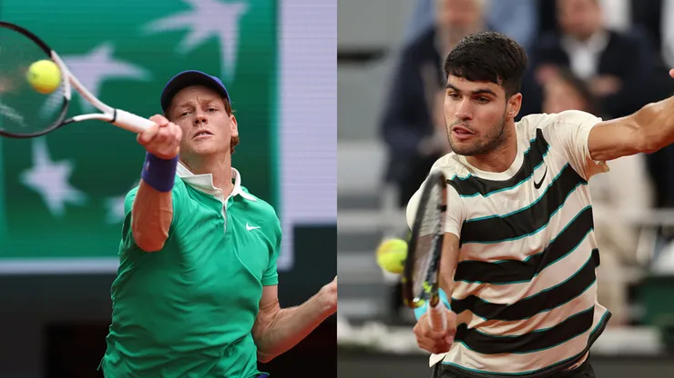 Jannik Sinner y Carlos Alcaraz animarán la final de Roland Garros (Getty Images).