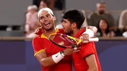 Nadal y Alcaraz compartiendo cancha en los Juegos Olímpicos.