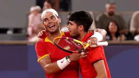 Nadal y Alcaraz compartiendo cancha en los Juegos Olímpicos.