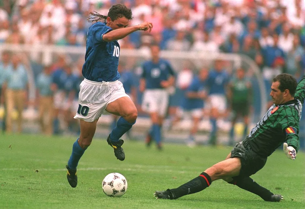 Roberto Baggio, conocido como “El hombre que murió de pie” (Getty/ ALLSPORT).