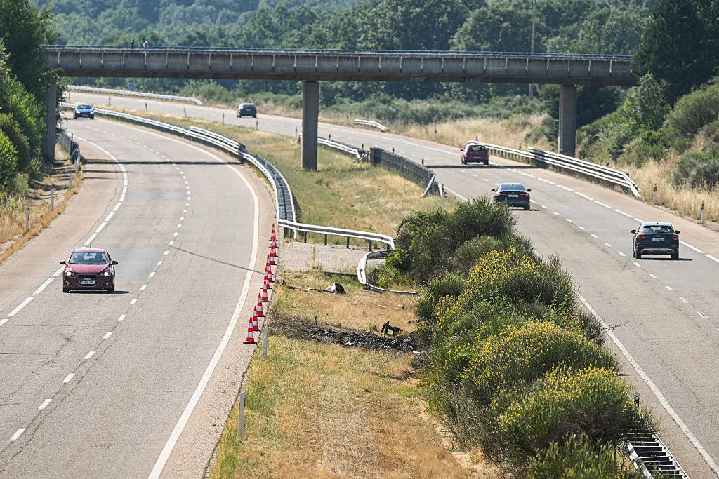 El lugar del accidente donde Diogo Jota y su hermano perdieron la vida (Getty Images).