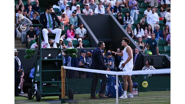 Ben Shelton reaccionó furioso con la decisión del juez de silla (Getty Images).