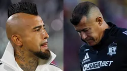Arturo Vidal y Jorge Almirón sostuvieron una charla a solas en Macul (Photosport).