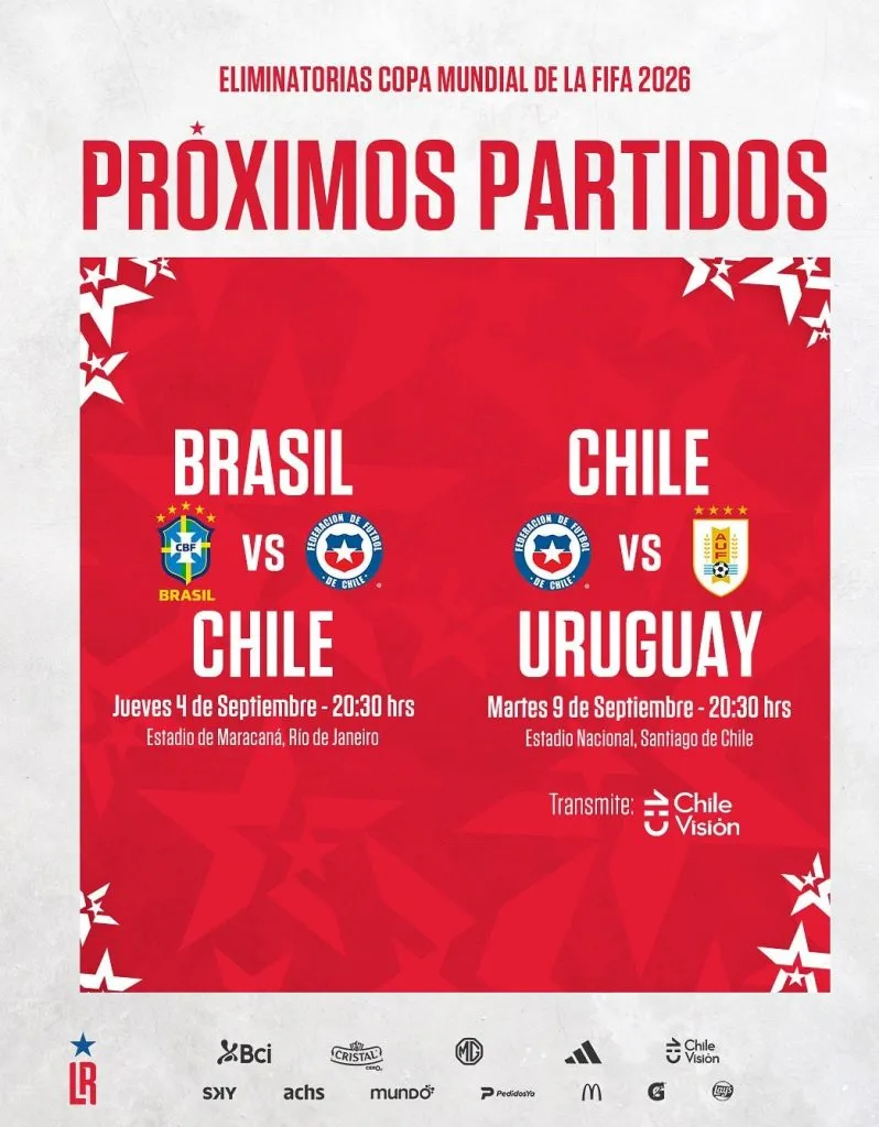 La Roja confirma la fecha y hora de sus últimos partidos de Eliminatorias.