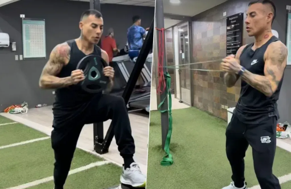 Imágenes del entrenamiento de Eduardo Vargas en Chile | FOTO: Captura