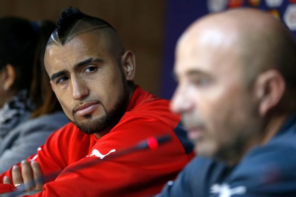 Vidal y su agradecimiento a Sampaoli | Foto: Photosport