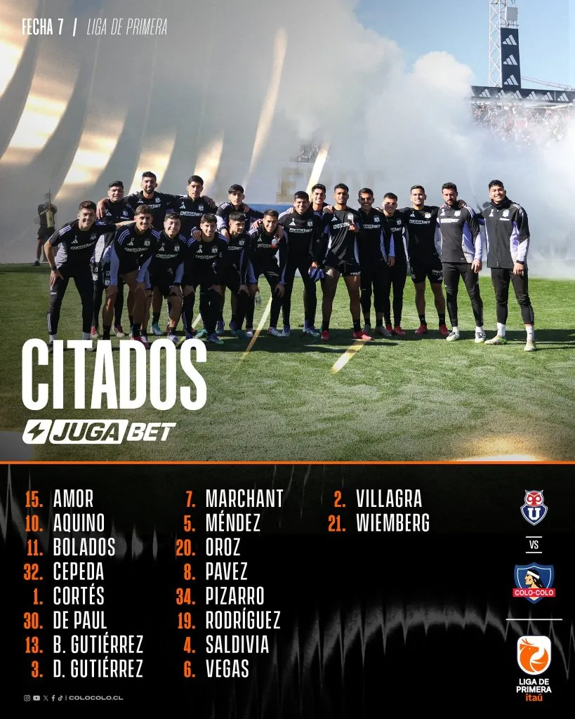 Citación de Colo Colo para el Superclásico 197.