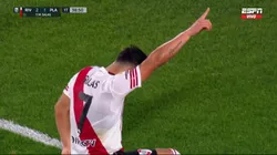 Maxi Salas la rompió en su debut en River Plate (Captura).