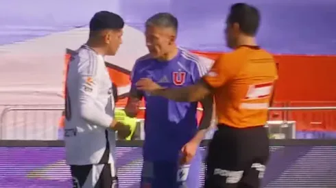 El momento exacto cuando Aránguiz encaró a Aquino.