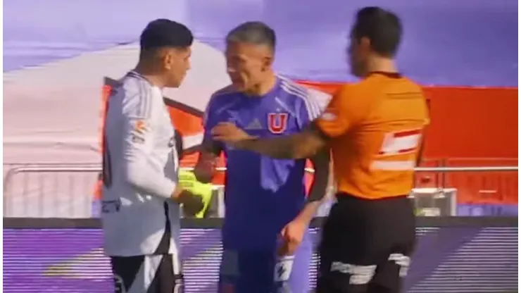 El momento exacto cuando Aránguiz encaró a Aquino.