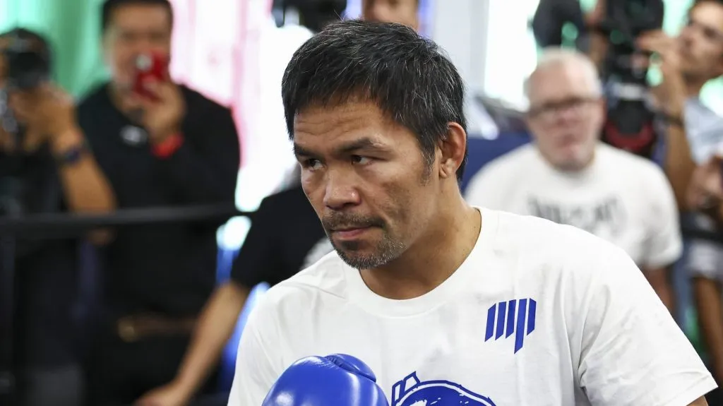 Manny Pacquiao alista su regreso al ring para este sábado 19 de julio frente a Mario Barrios (Photo by Melina Pizano/Getty Images)
