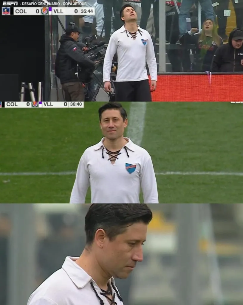 Tomas Arellano ingresó al campo de juego para homenajear a su bisabuelo David Arellano. (Foto: ESPN en Disney).