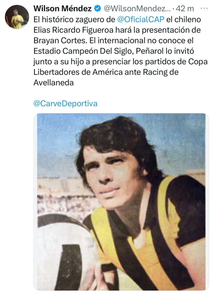 Captura dela publicación del periodista Wilson Méndez en X.