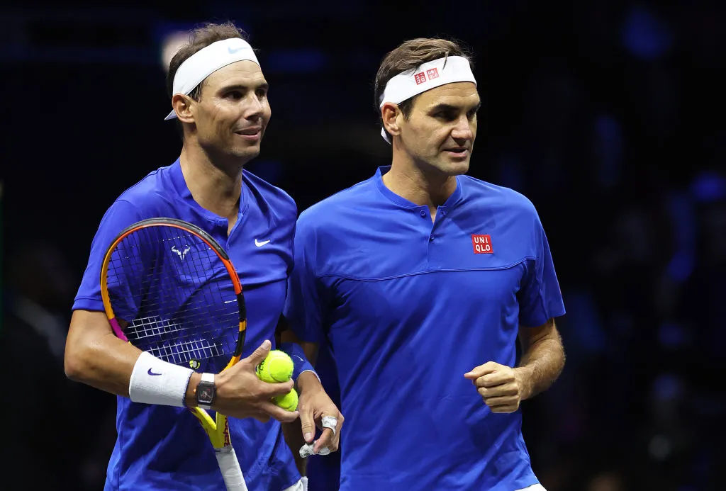 Rafael Nadal y Roger Federer en el Team Europa de la Laver Cup (Getty Images).