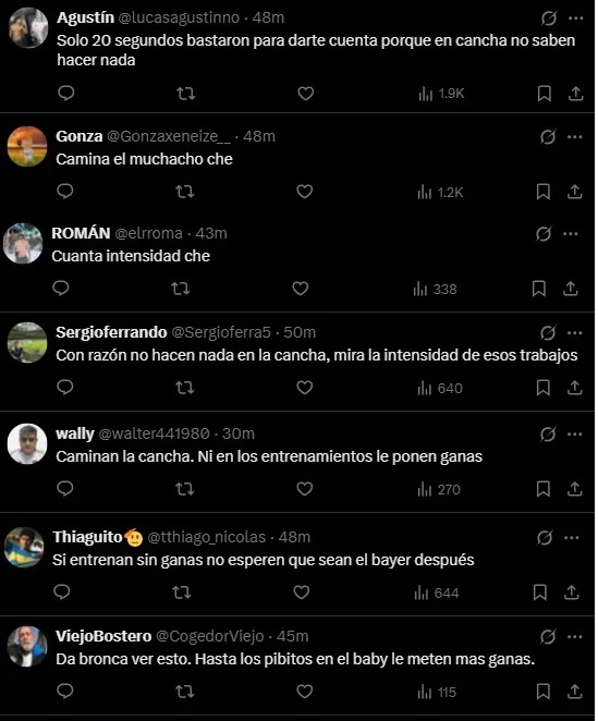 Los hinchas se indignan al ver entrenar a Carlos Palacios.