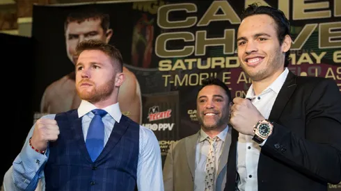 Canelo Álvarez y Chávez Jr son apuntados por presuntos vínculos a peligrosos carteles. ( Brett Coomer / Houston Chronicle ) (Photo by Brett Comer/Houston Chronicle via Getty Images)