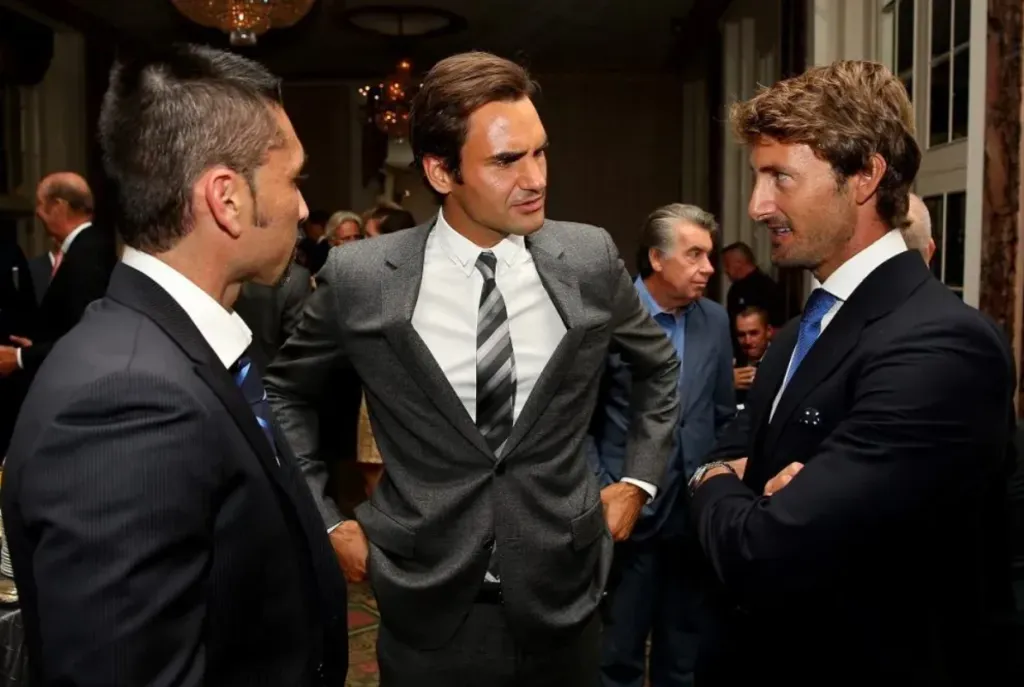 Marcelo Ríos, Roger Federer y Juan Carlos Ferrero durante la ATP Heritage | FOTO: Getty Images