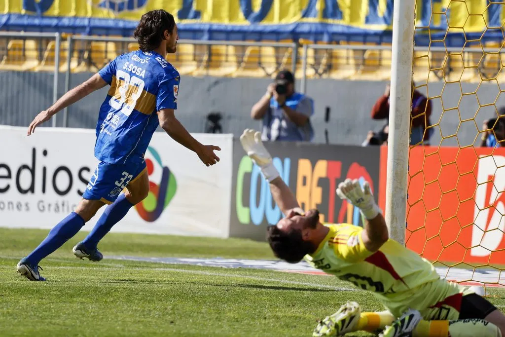 Sebastián Sosa celebrando su anotación ante Colo Colo | FOTO: Andres Pina/Photosport