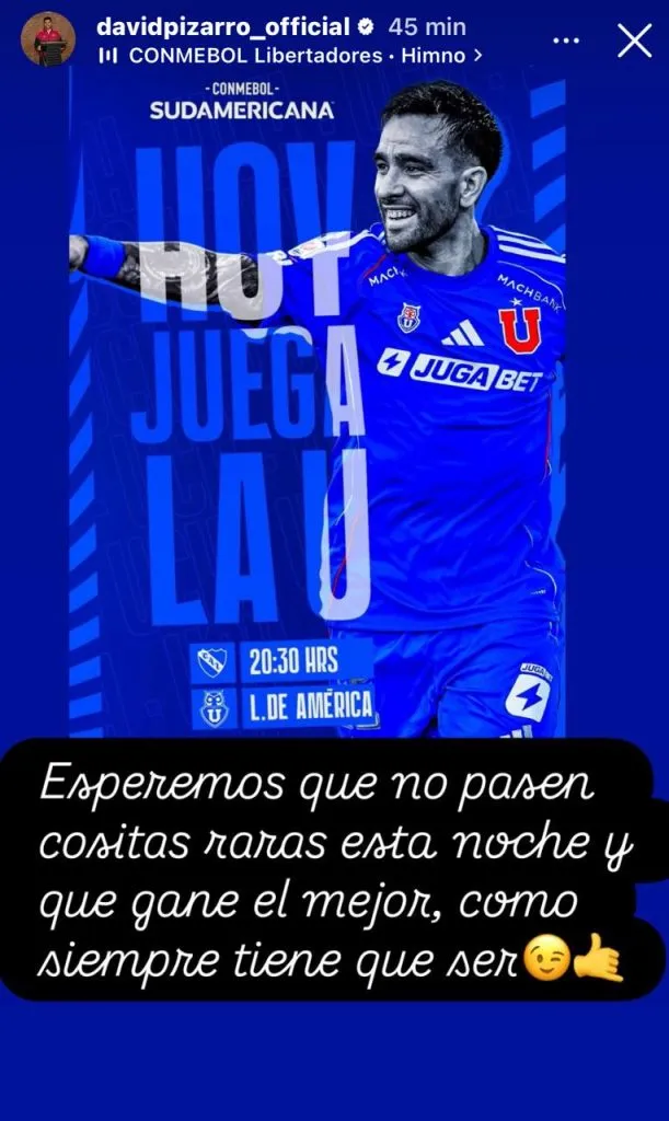 El posteo de David Pizarro