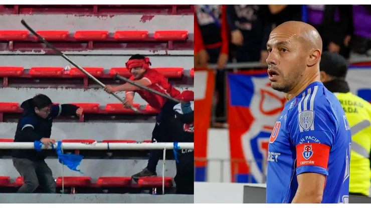 Marcelo Díaz fue el vocero oficial de la U en su llegada a Santiago.