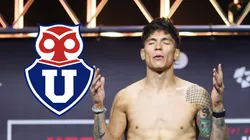 Ignacio Bahamondes solidariza con la hinchada azul (Photo by Ed Mulholland/Zuffa LLC)