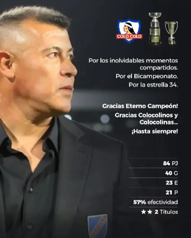 La historia de Jorge Almirón que pone fin de forma oficial a su ciclo en Colo Colo (Foto: historia Jorge Almirón)