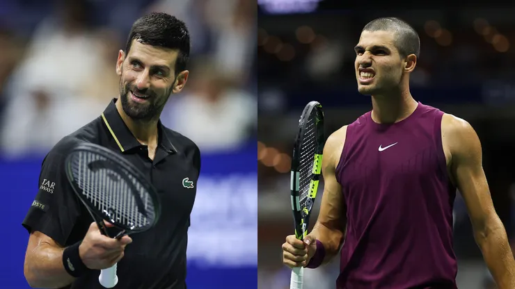 Novak Djokovic y Carlos Alcaraz se verán las caras en el Abierto de los Estados Unidos. (Foto: Getty)