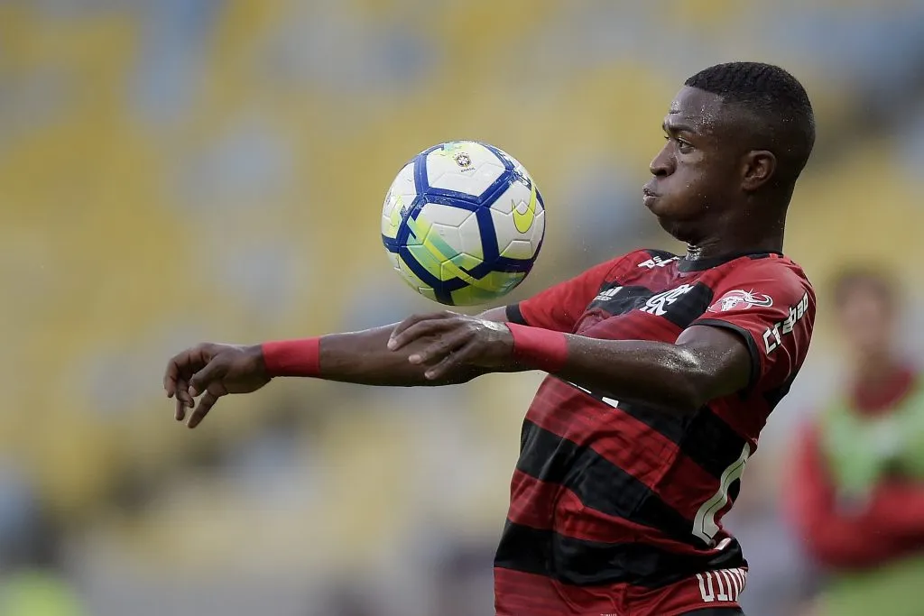 Vinícius Junior anotó su primer gol profesional ante Palestino. Actualmente viste la camiseta de Real Madrid. (Getty)