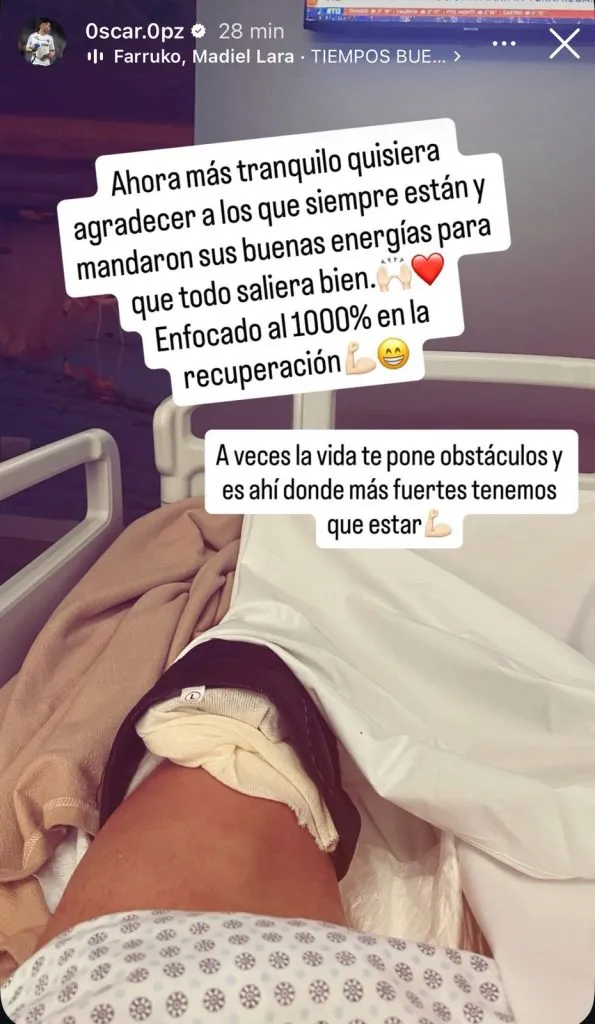 Captura de la historia de Instagram de Óscar Opazo.