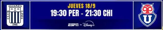 El partido de Alianza Lima vs. la U será a las 21:30 hora de Chile | FOTO: @Sudamericana