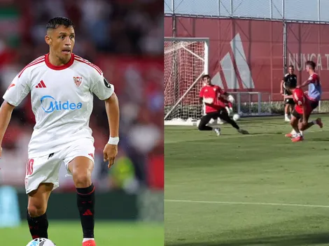 Alexis Sánchez protagoniza tremendo golazo en la práctica del Sevilla