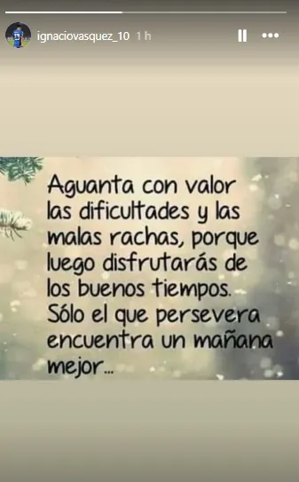 El desahogo de Ignacio Vásquez.